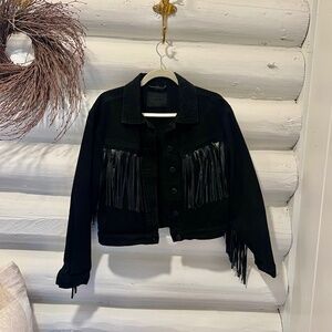 Blank NYC Denim Fringe Jacket